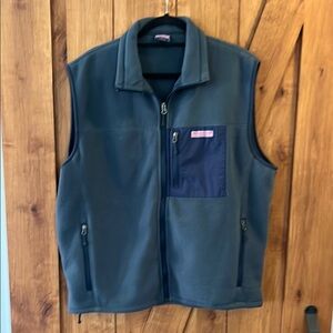 Vineyard Vines Gray and Blue Fleece Vest
